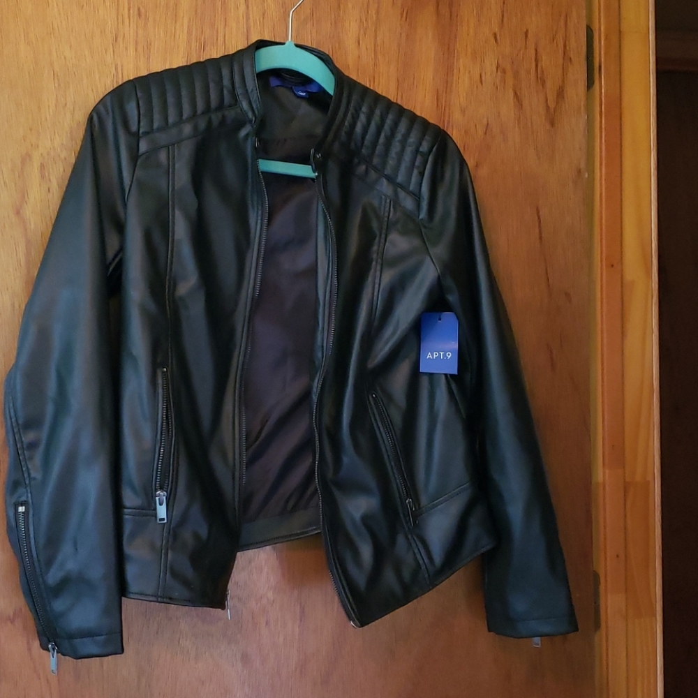 Black pleather jacket **not real leather**
